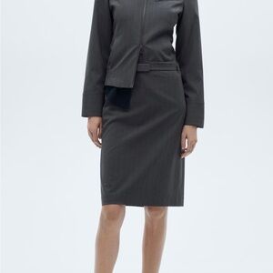 Mango Dark Gray Pencil Skirt
